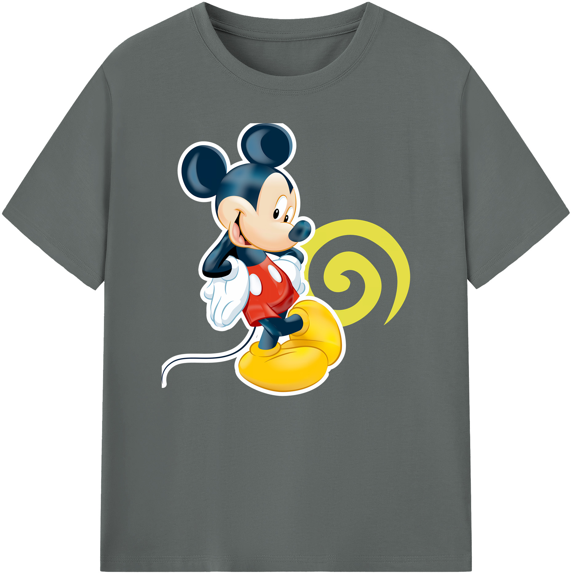 ミッキーマウス Mickey Mouse 綿100％ メンズ半袖Tシャツ｜肌触りやわらか＆通気性